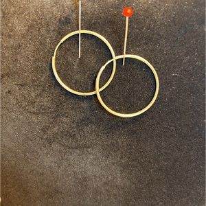 Vintage 14k yellow gold 1.25” hoops